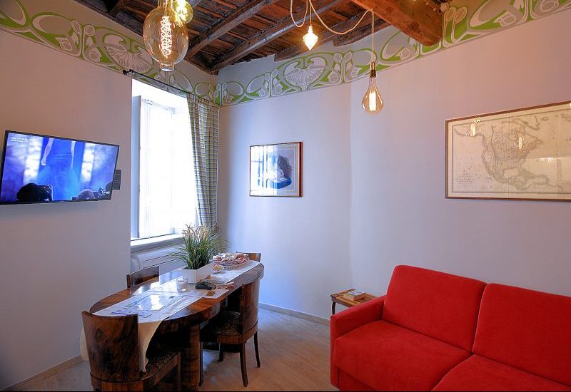 Living/Dining areas at Rome's Pantheon Apartment