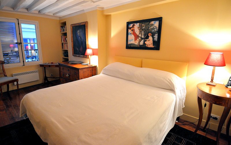The master bedroom sleeps two on twin beds made up together or separately.