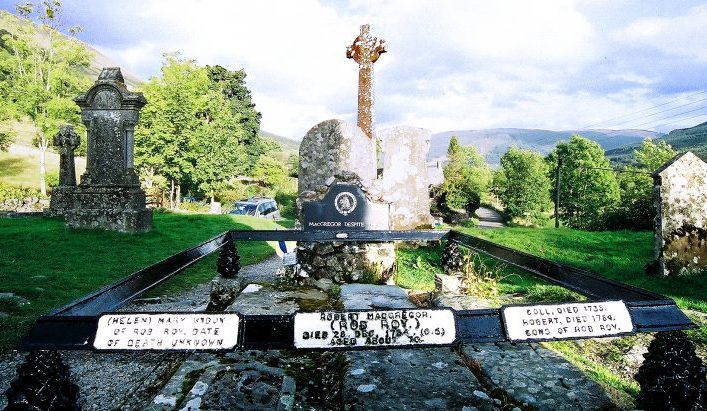 Rob Roy's grave at Balquhidder Kirk.