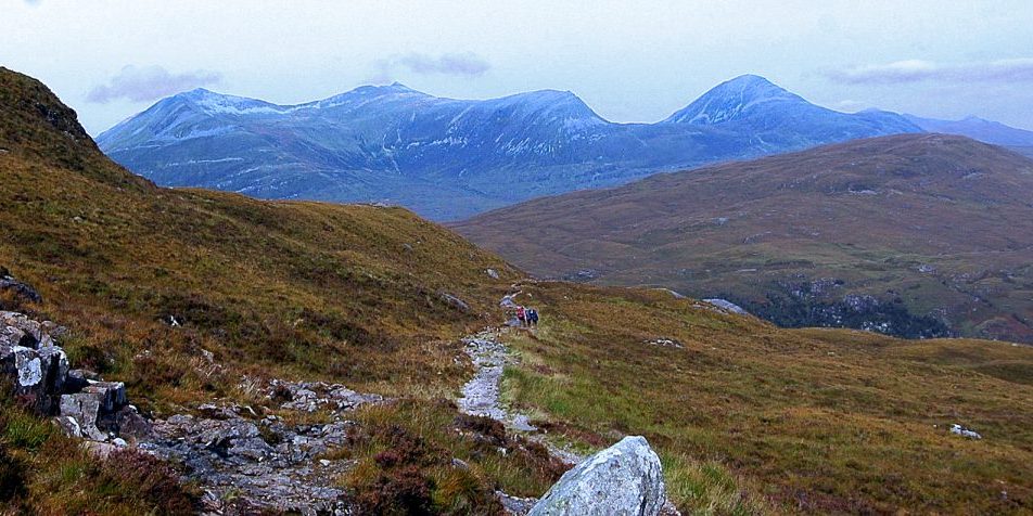 North of the Devil's Staircase the West Highland Way crosses the wild moorland of remote western Central Scotland.