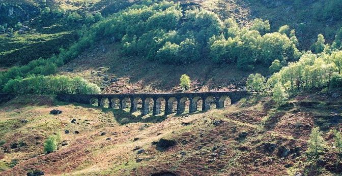 The Callander & Oban Railway line between Dunblane and Crianlarich closed in 1965. The most scenic portion of the line — between Callander and the Glen Ogle Pass — now carries hikers and cyclists across this landmark viaduct.