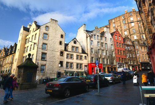 Edinburgh - Lodging - Grassmarket square - Photo copyright Home At First Edinburgh: Grassmarket below The Castle