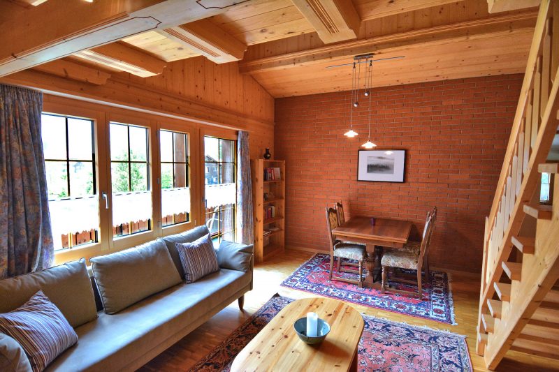 Chalet Balmhorn - Large Apt - living room - study - balcony