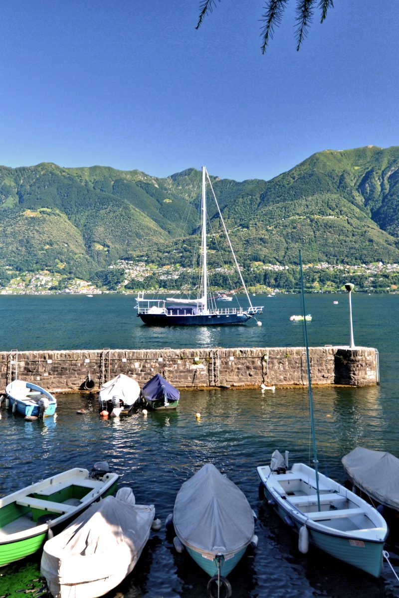 Muralto - boats moored on Lake Maggiore.
