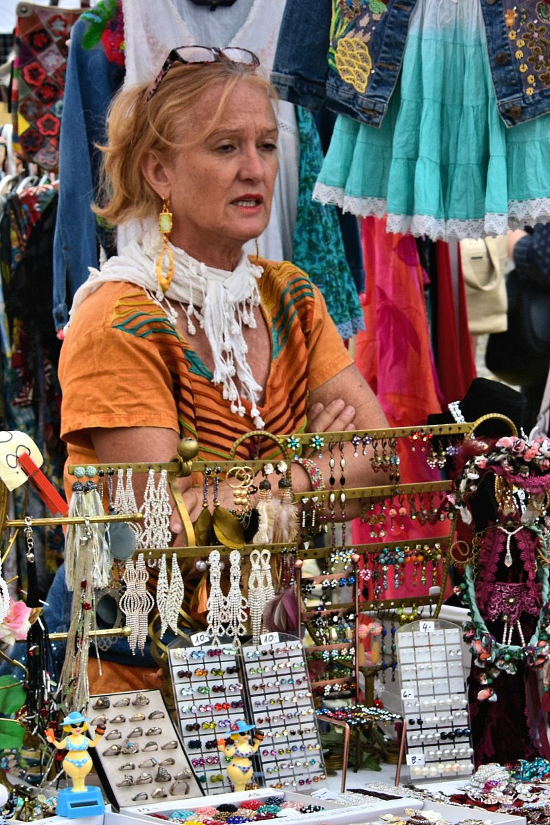 New Town — Trader at Locarno Thursday market.