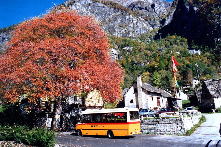 Bavona Valley - Post Bus at San Carlo.