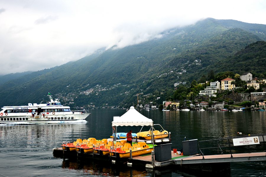 Ticino - Lord Byron hydrofoil approaching Ascona quay