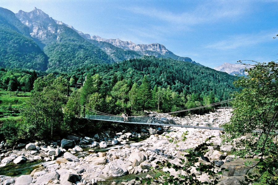 Ticino - Verzasca Valley swing bridge