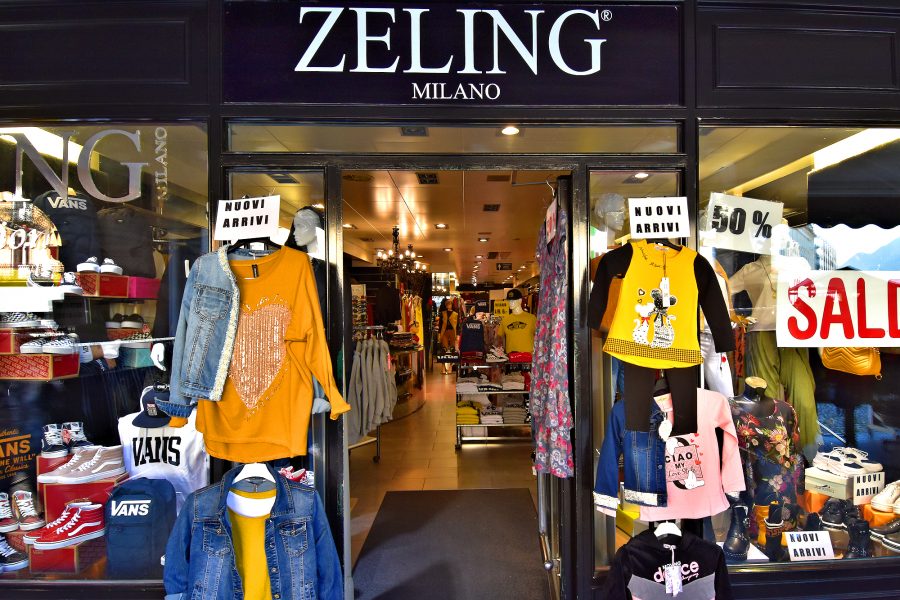 Ticino - Zeling Milano fashion shop on Locarno's Piazza Grande