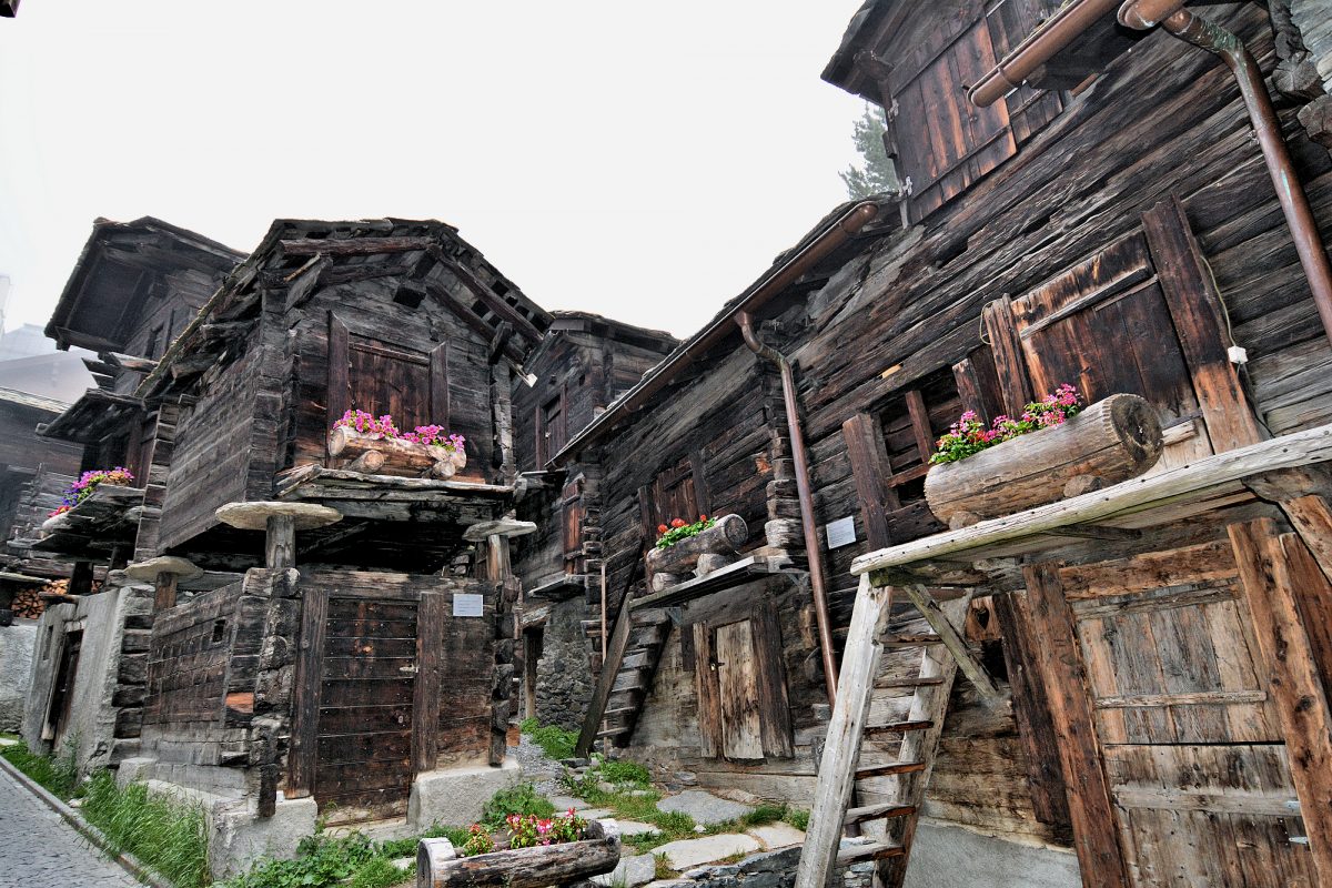Zermatt - Hinterdorfstrasse in the old town.