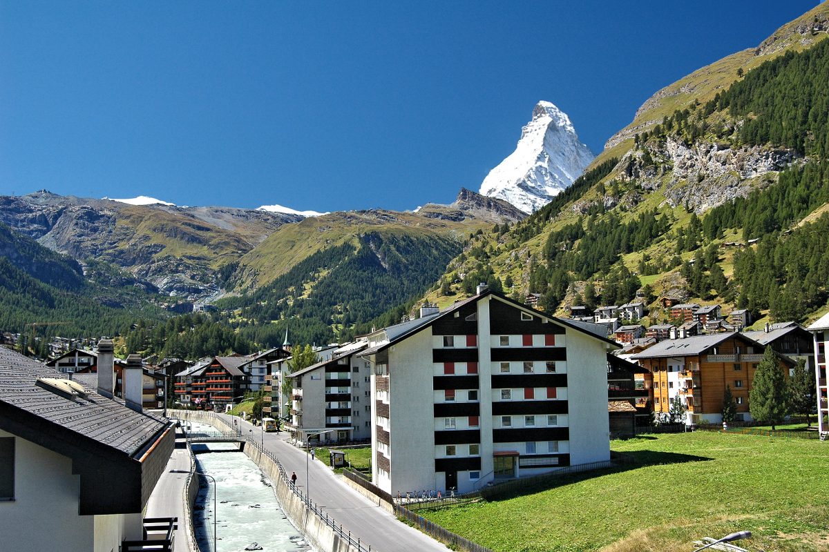 Zermatt - The Matter-Vispa River channeled thru town.