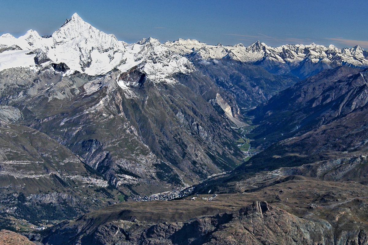 Zermatt - looking north down the Mattertal (Matter Valley).