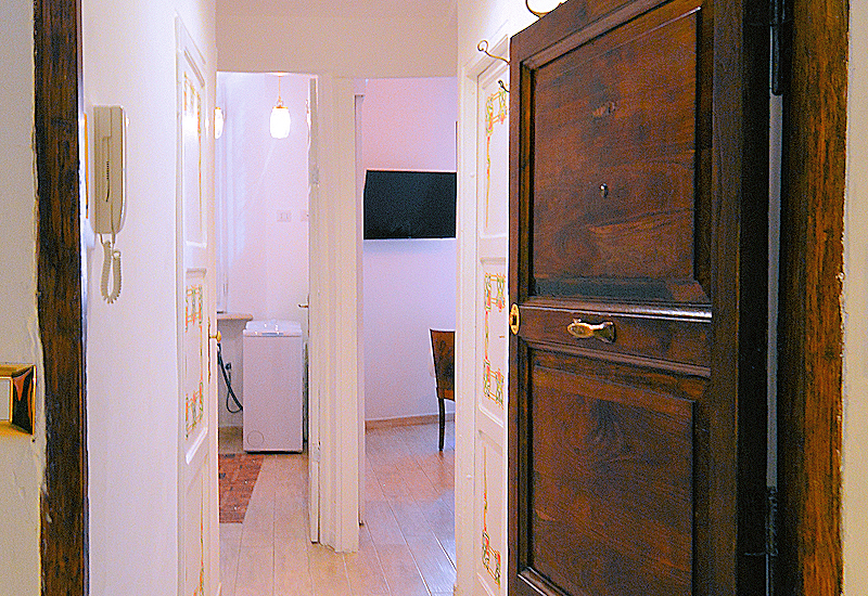 The entrance to the Pantheon Apartment.