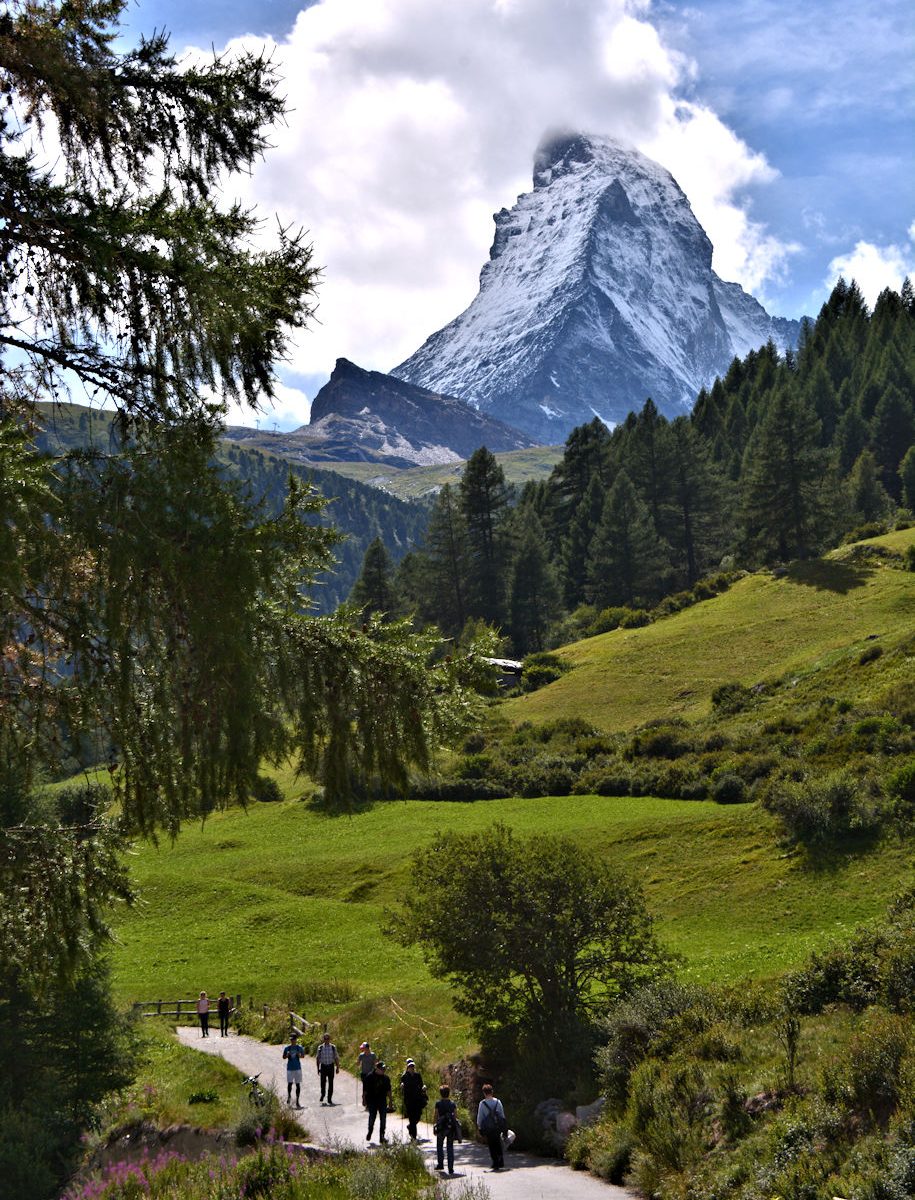 The Matterhorn from Zen Stecken in southern Zermatt.