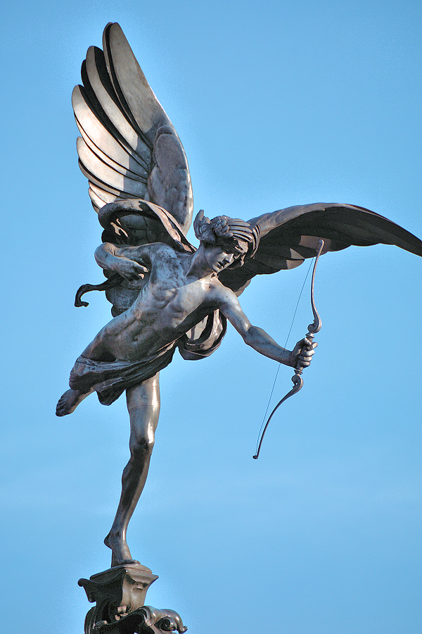 Statue of Anteros (not Eros) — Angel of Christian Charity — Piccadilly Circus.