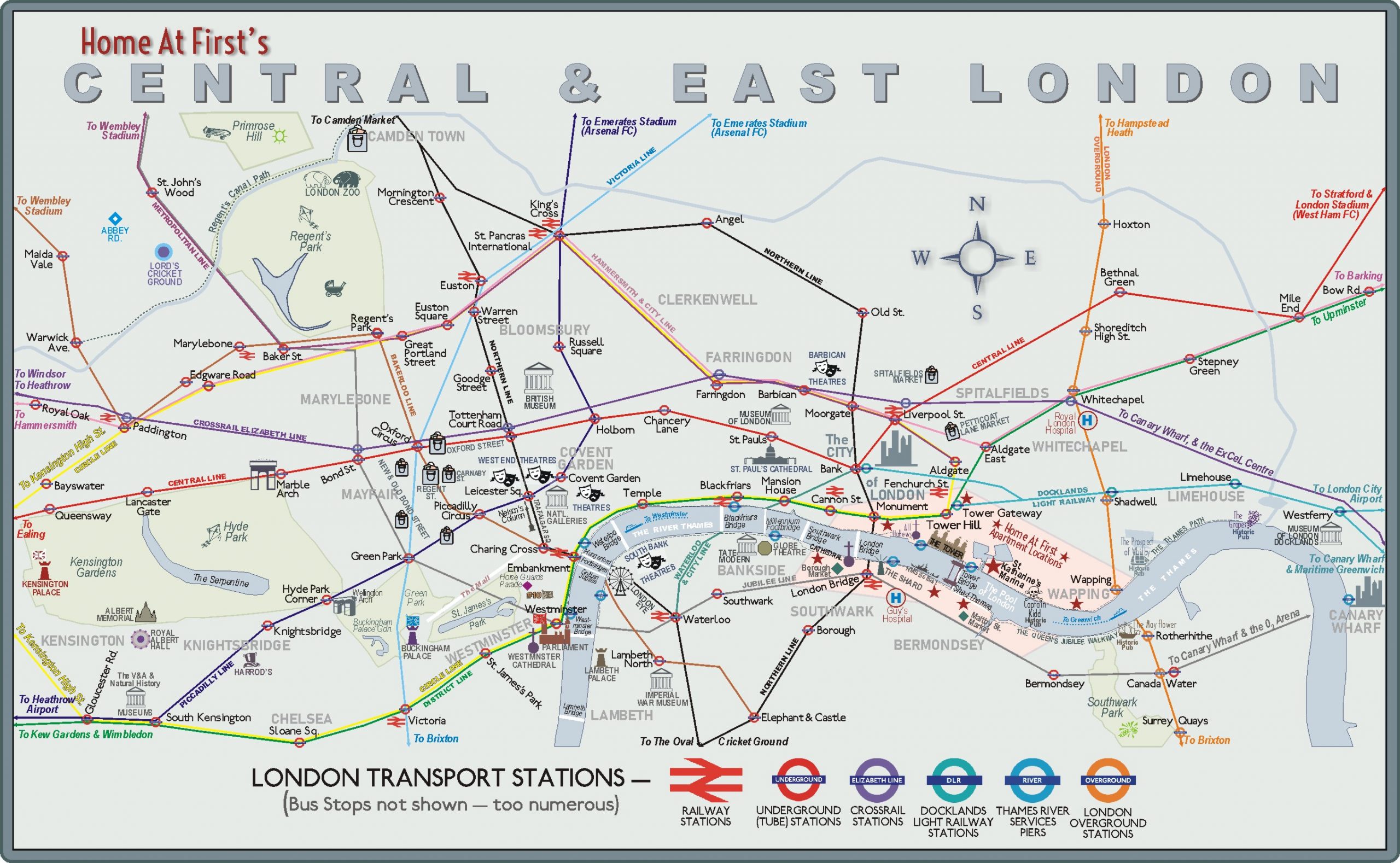 Home At First's Central & East London Map