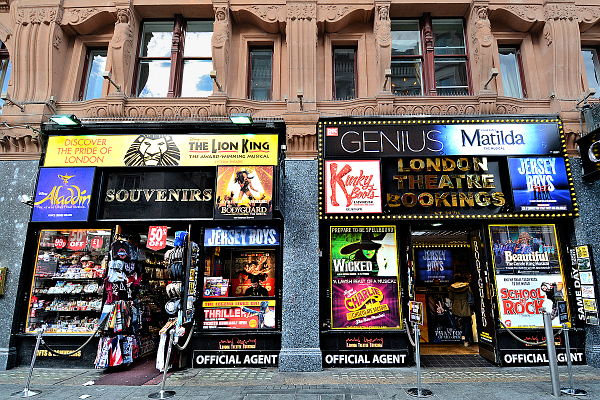 Leicester Square theatre ticket storefronts, a convenient way to shop for London theatre tickets.