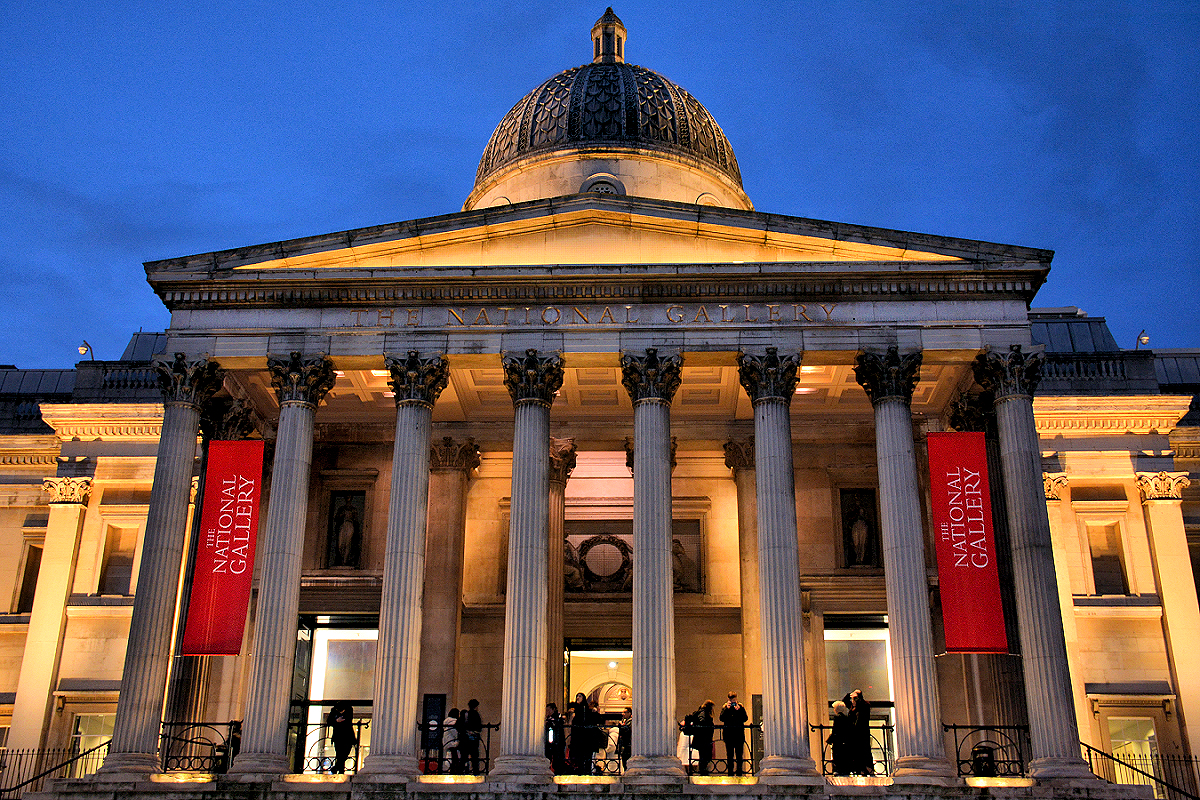 London's National Gallery ranks among the world's top-rated art museums. Entrance is free.
