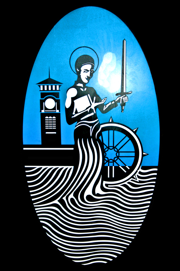 London Old & New: St. Katharine also serves as the icon for St. Katharine's Pier, the passenger boat dock by the Tower Bridge at the entrance to St. Katharine's Marina.