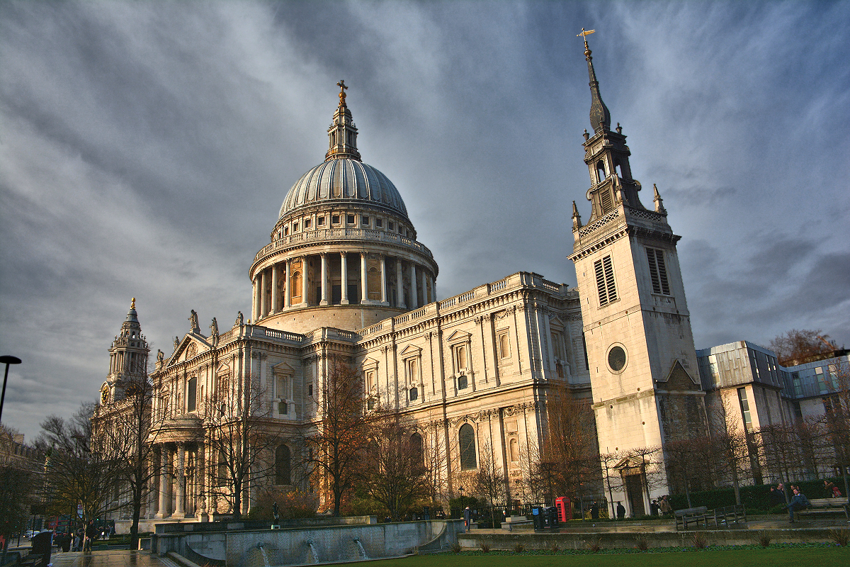 Christopher Wren's St. Paul's Cathedral rose from the ashes of the Great Fire of 1666 and survived The Blitz.
