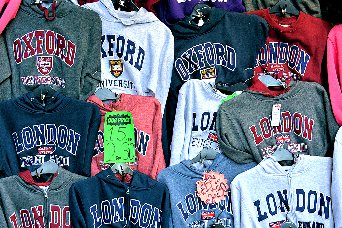 Souvenirs are sold everywhere in London — everything from tea to t-shirts.