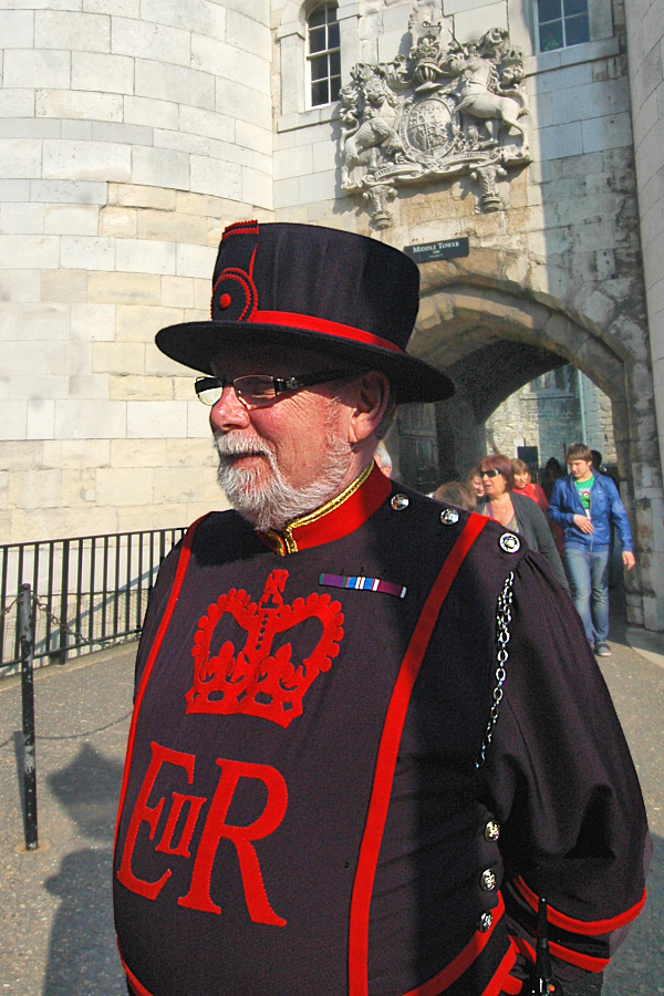 Tower of London - Yeoman Warder in his distinctive uniform.
