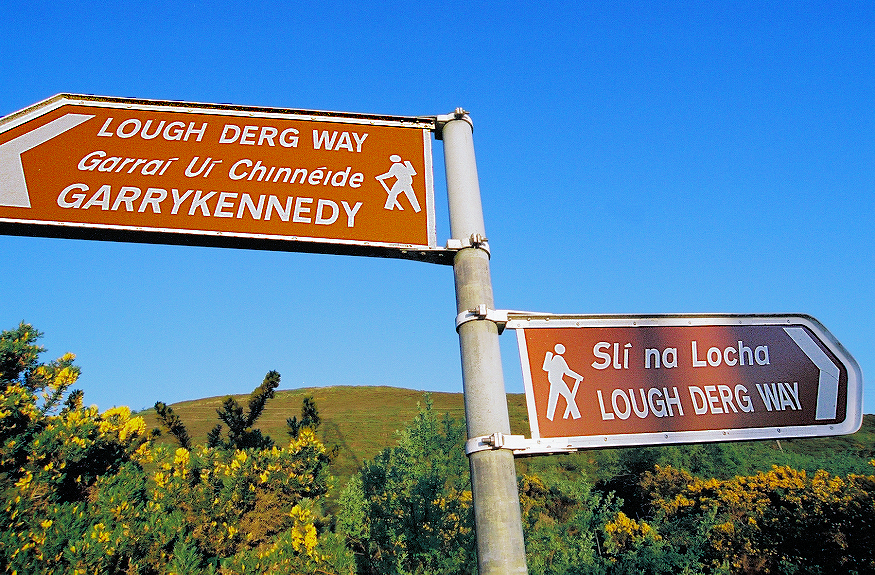Lough Derg Way hiking signs.