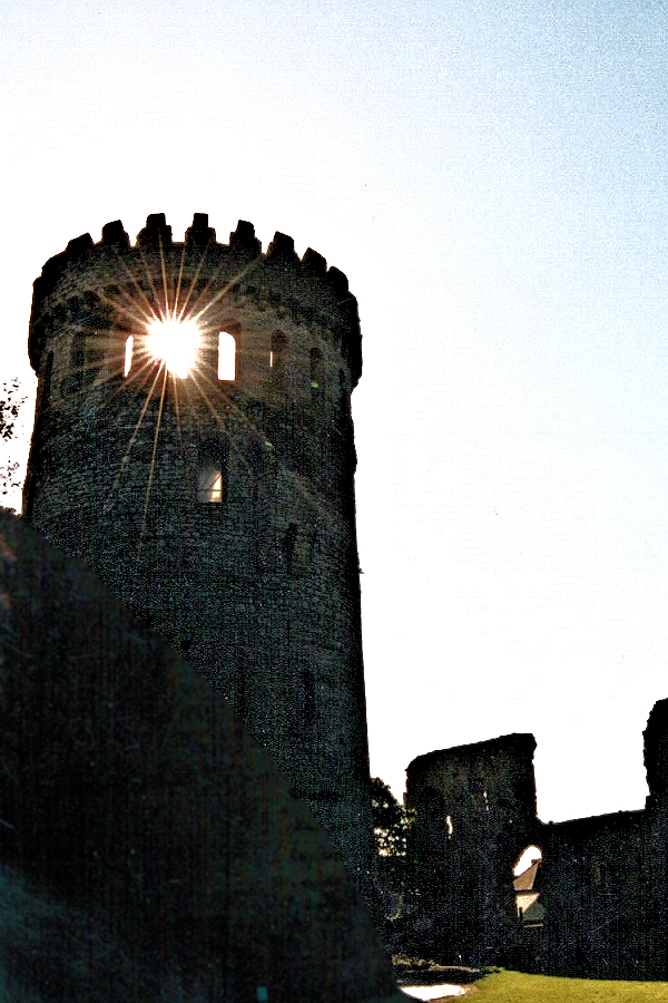 Nenagh, County Tipperary: castle tower at sunrise.