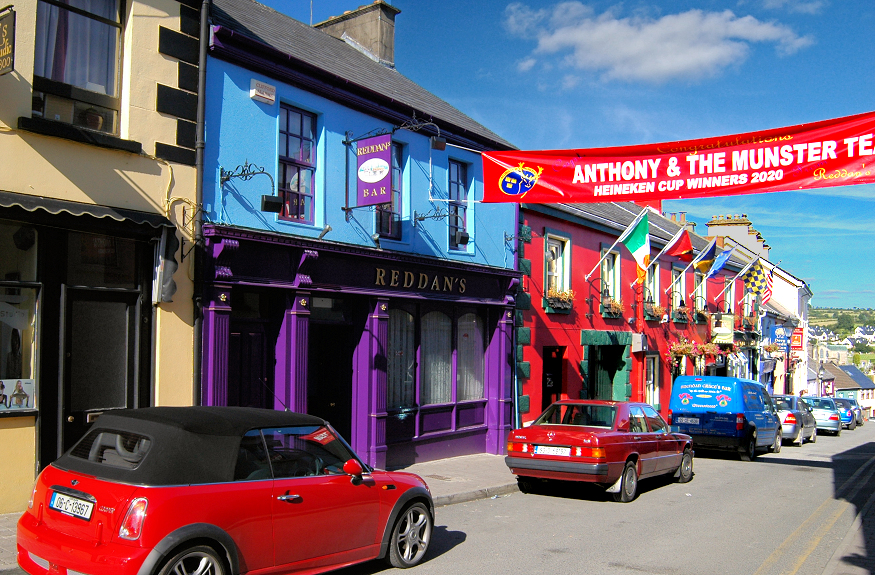Colorful Main Street Killaloe, County Clare. Photo copyright Home At First.