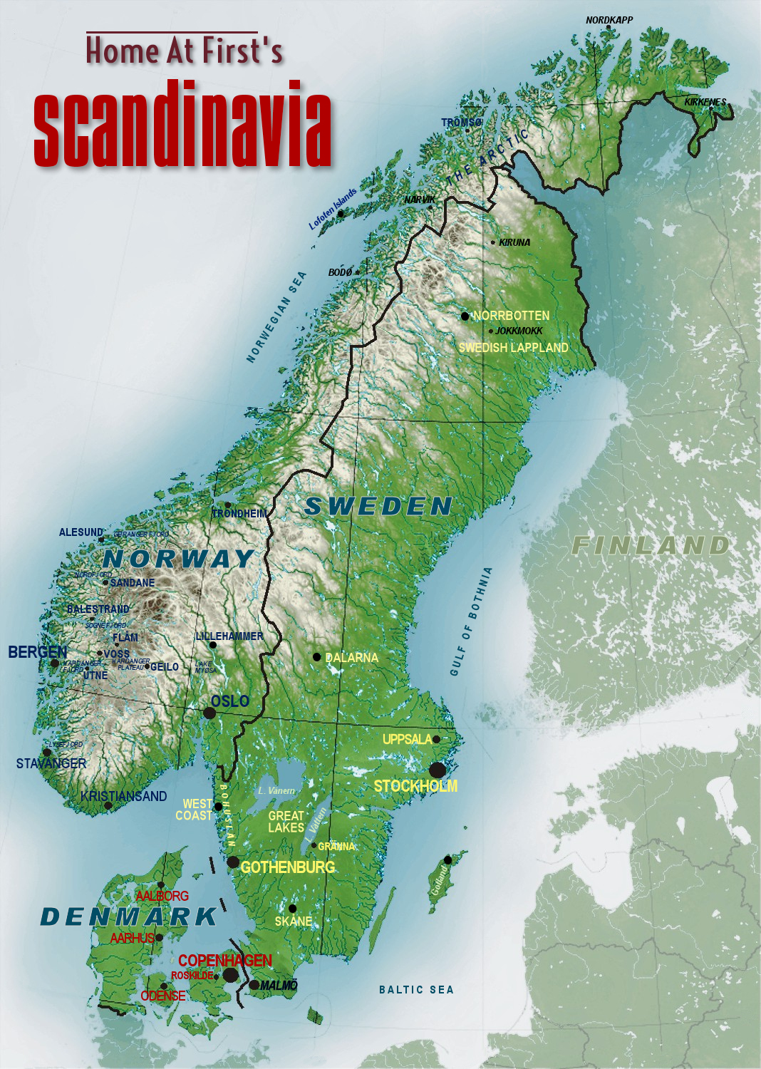 Scandinavia Map. Modified from the original in Creative Commons. Attribution-Share Alike 4.0 International license.