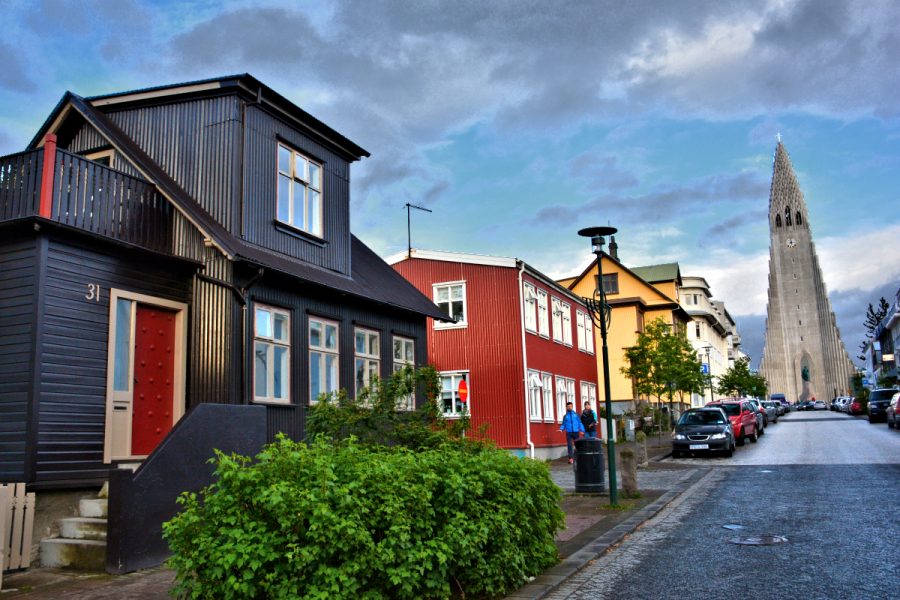 Iceland Landscapes: Reykjavik houses with Hallgrimskirkja church. Photo © Home At First.