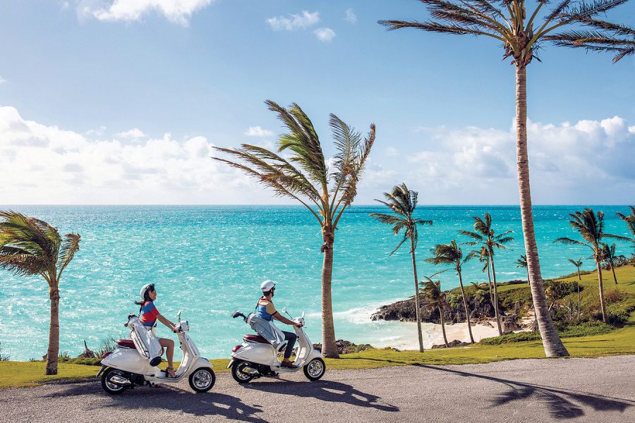 Bermuda: Scooters to the Golf Course. Bermuda Tourism Authority photo.
