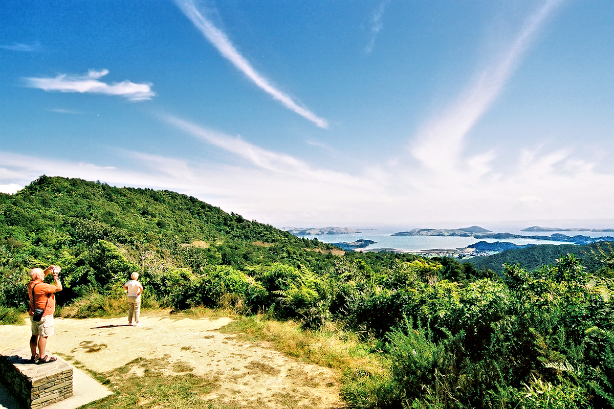 Coromandel: looking west across Coromandel town toward Auckland. Photo © Home At First.