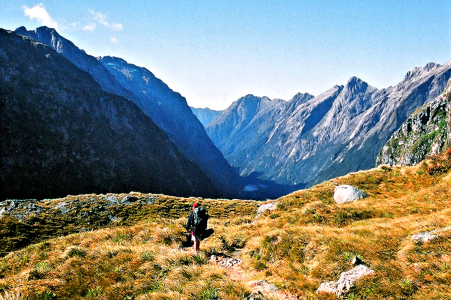 The high point of "The Finest Walk in the World": Mackinnon Pass on the Milford Track. Photo © Home At First.