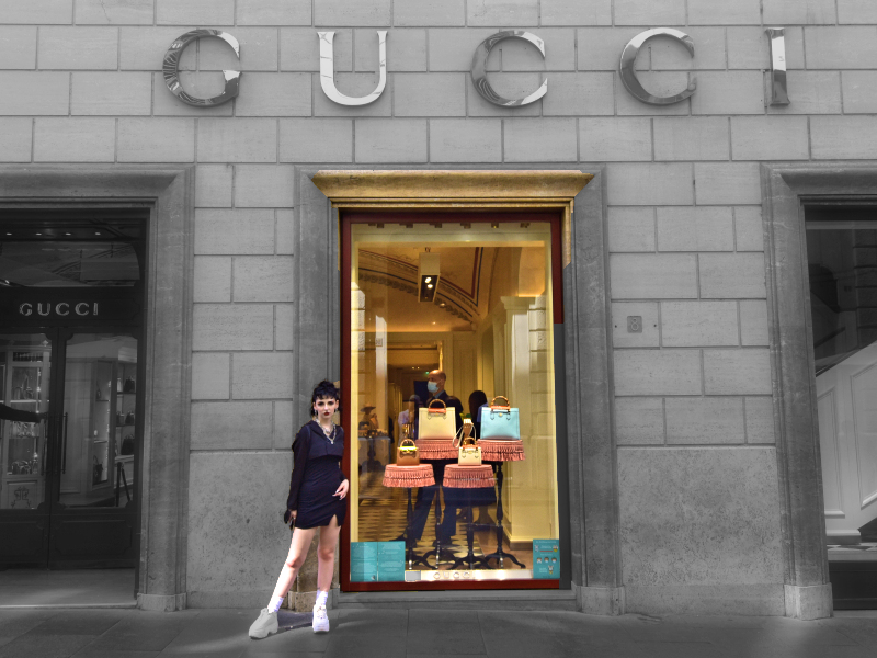 Photobombing Gucci, Rome, Italy. Photo © Home At First.
