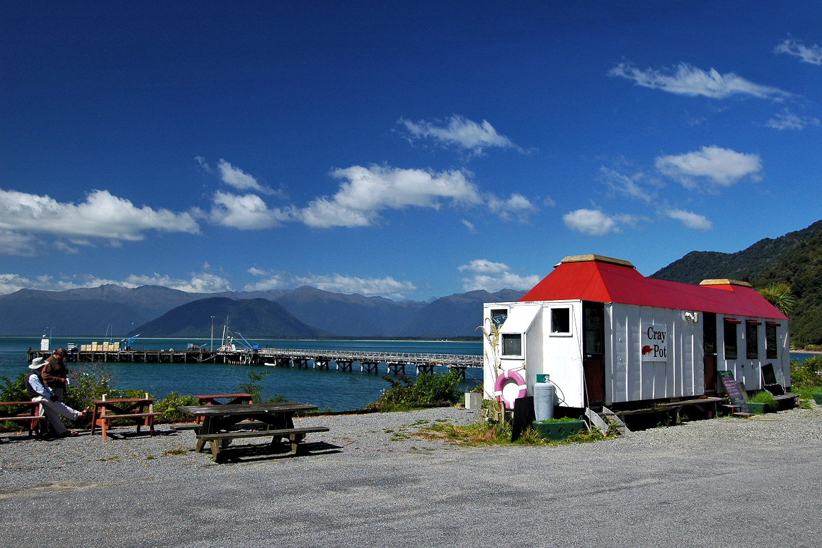 Westland: Jackson Bay - The Cray Pot lobster shack. Photo © Home At First.