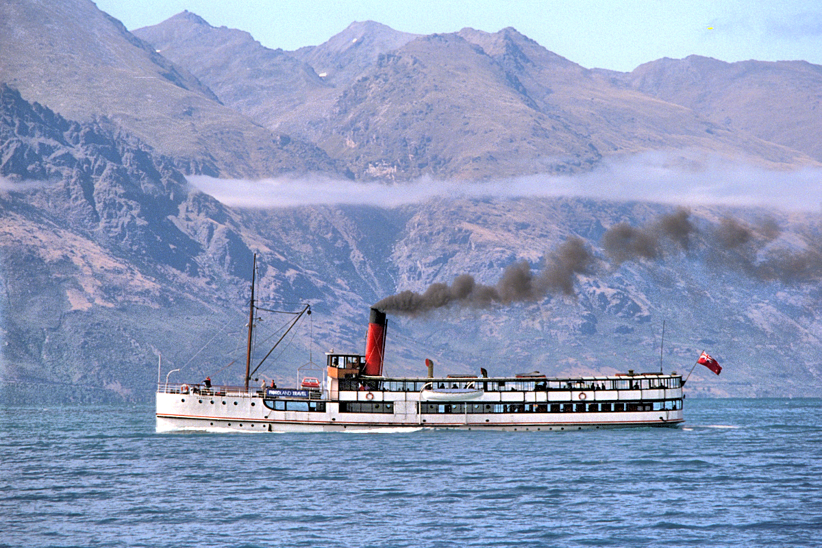 South Island: Queenstown — TSS Earnslaw steaming on Lake Wakatipu. Photo © Home At First.