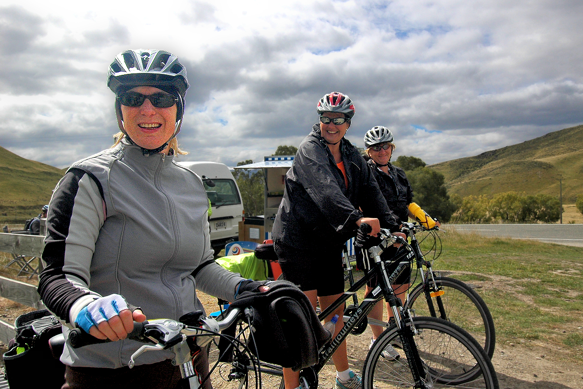 South Island: cyclists on the Otago Central Rail Trail. Photo © Home At First.