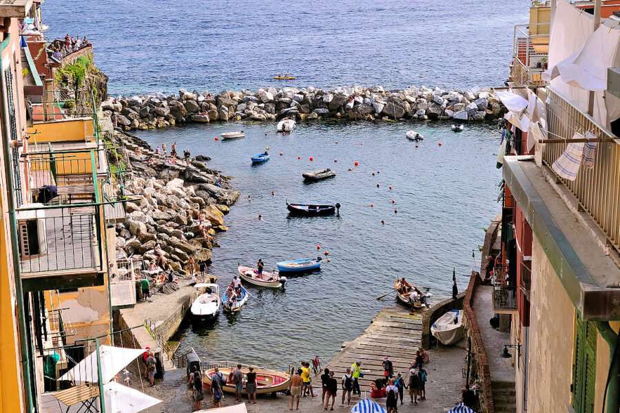 Italy: Riomaggiore Harbor, Cinque Terre. Becca Fahnestock Photo © Home At First.