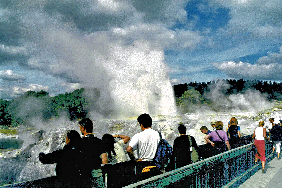 Rotorua: Pohutu Geyser at Whakarewarewa Thermal Reserve. Photo © Home At First.