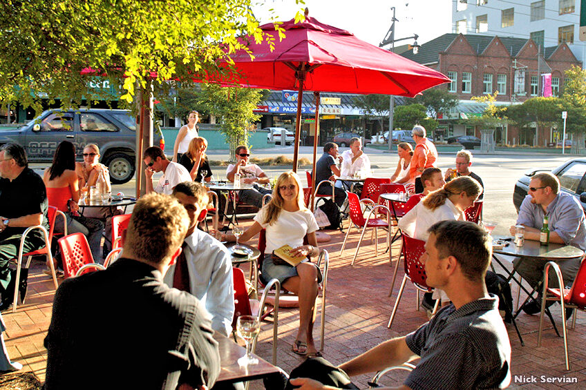 Wellington: Tasting Room outdoor café. Photo by Nick Servian Tourism New Zealand.