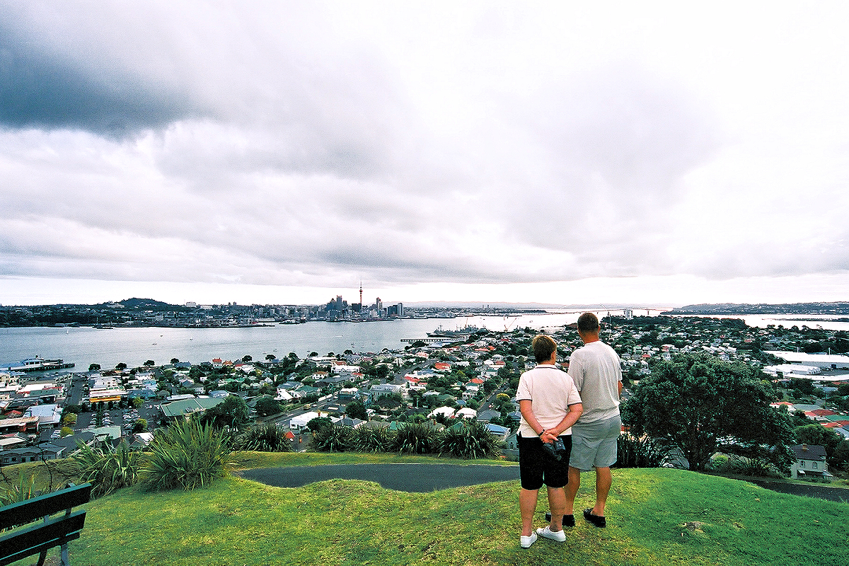 Auckland: Mt. Victoria overlooking Devonport & Waitemata Harbour. Photo © Home At First, creators of Independent Fly/Drive New Zealand Travel.