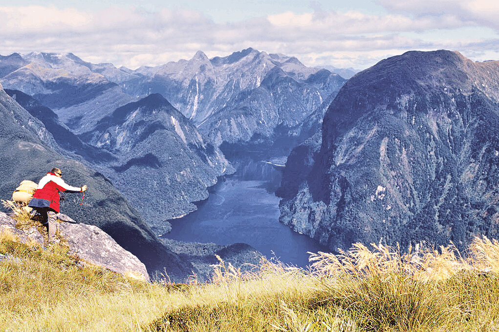 Fiordland - Doubtful Sound from above. Photo credit Rob Suisted - NZ Tourism.