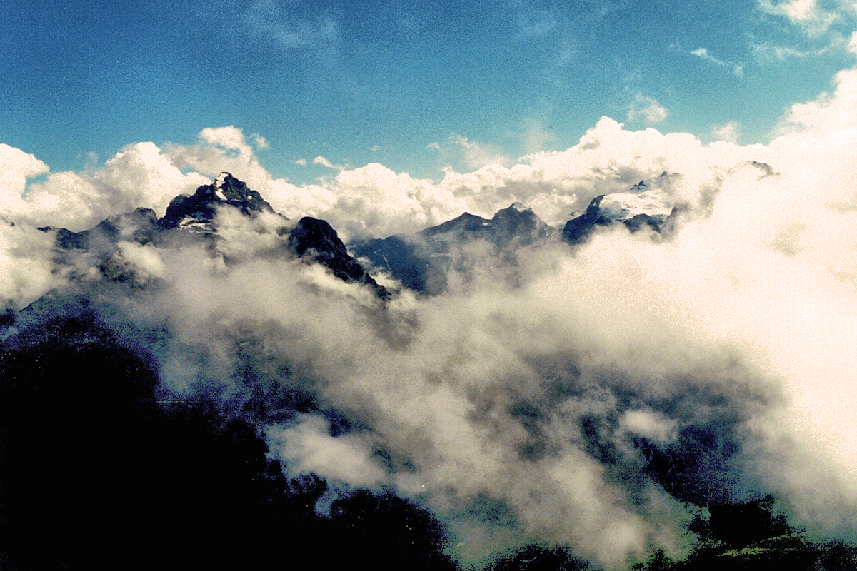 Fiordland - Southern Alps from Conical Hill above Routeburn Track. Photo © Home At First.