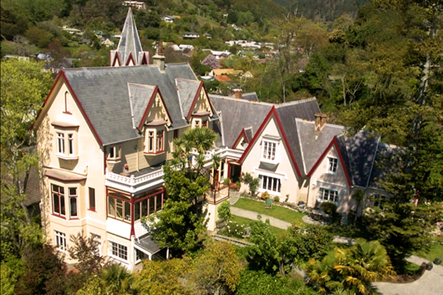 Nelson: Victorian Inn exterior aerial view. Photo courtesy the owners.