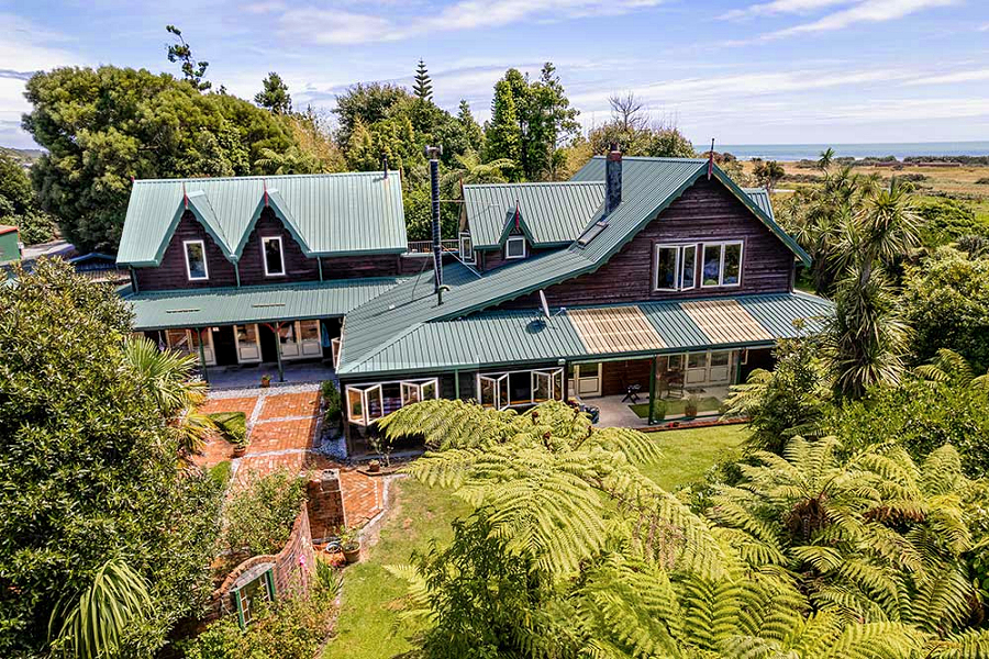 Westland Lodge: aerial overview. Photo courtesy the owners.