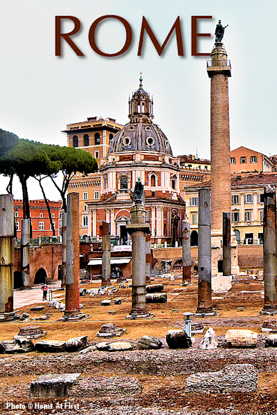 Rome: the Forum of Trajan is a public space that continues to yield new artifacts from the time of caesars. Photo © Home At First.